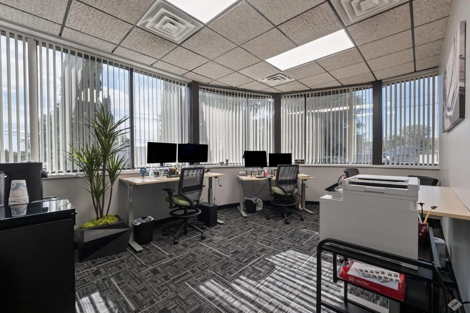 Private office suite with window